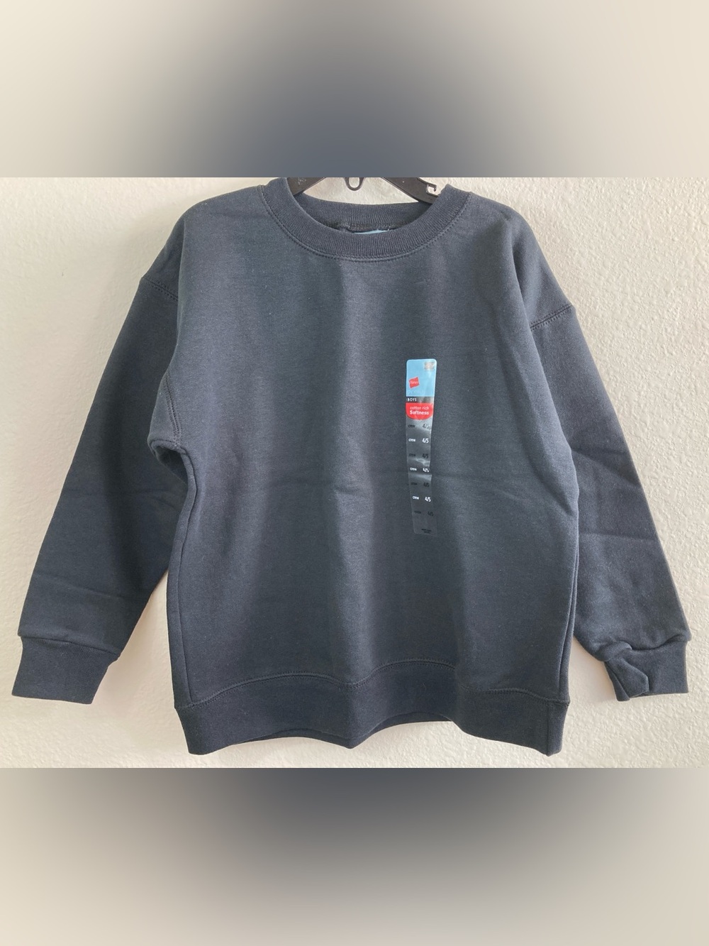 Hanes Premium Boys Black Sweatshirt Size XS 4/5 NWT